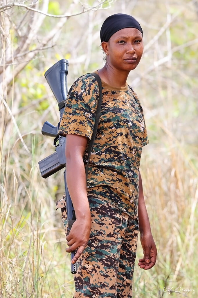 Our guard at Shimba Hills. There is leopard there. 